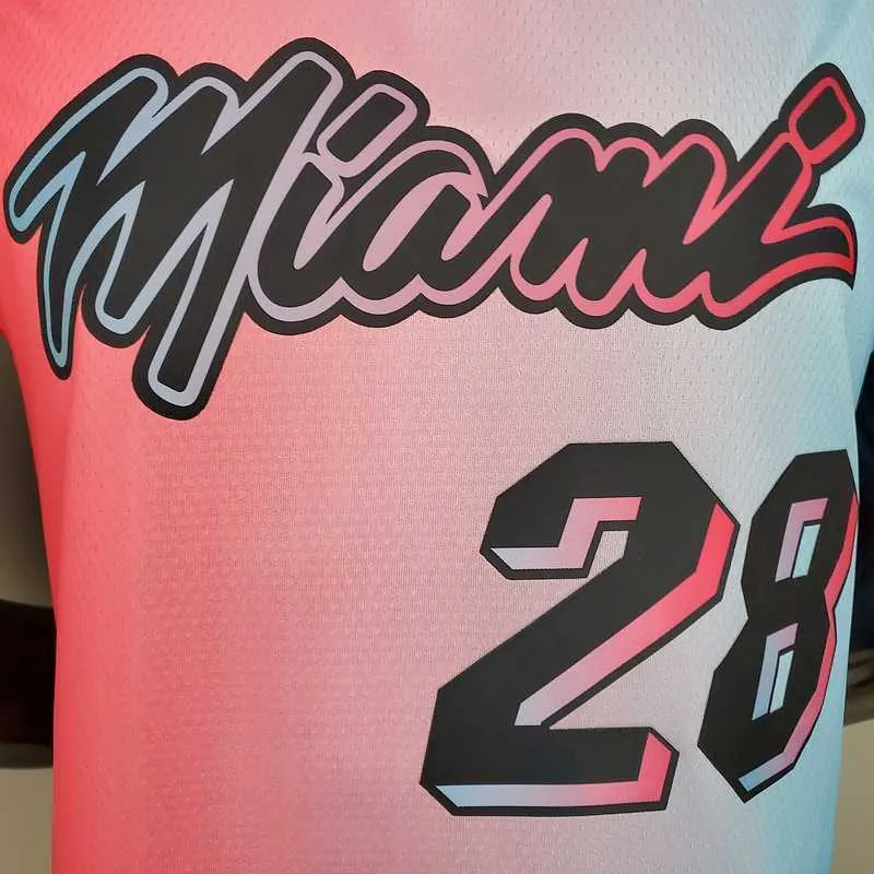 New Miami Heat IGUODALA#28 City Edition Pink Blue Gradient Color1684436191000 2