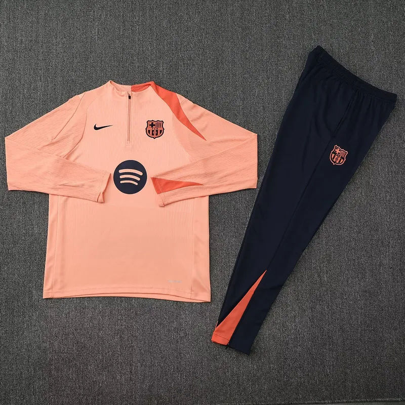 25-26 Barcelona Orange Training Kits Long Football Tracksuits 2