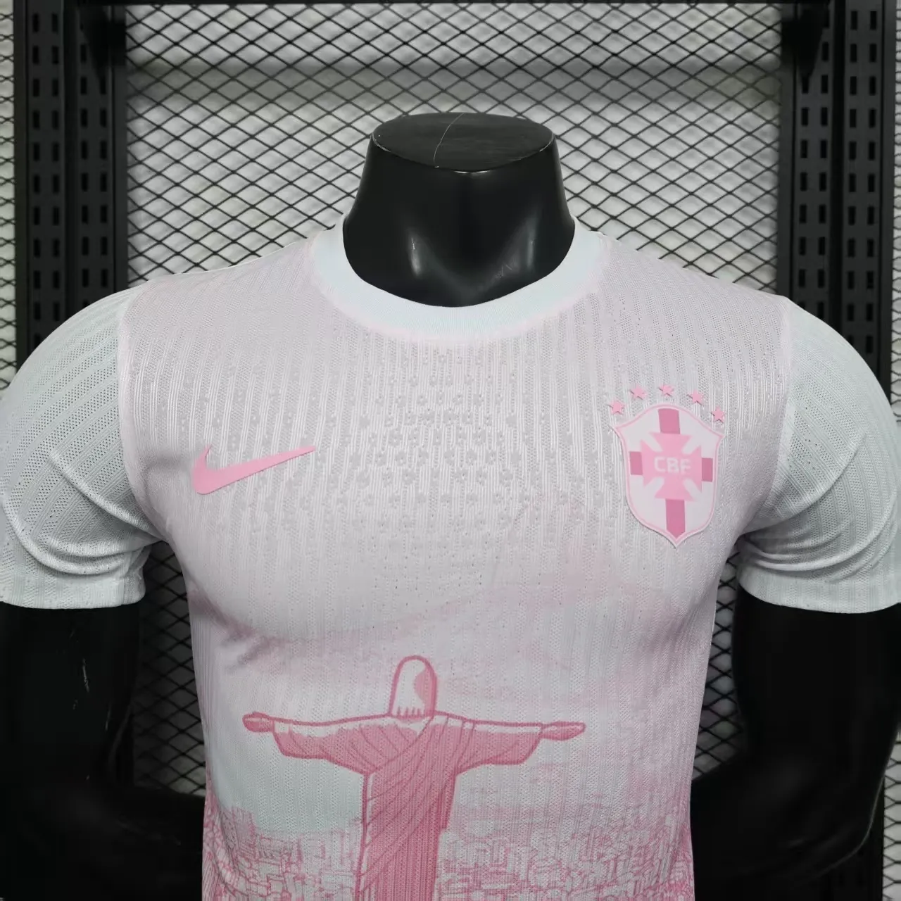 2025 Brazil Cristo Redentor Pink Special Edition Football Player Version T-Shirt AAAAJersey Yup 4