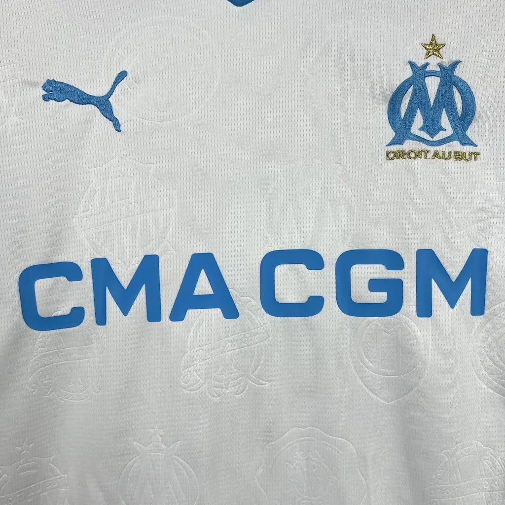 25-26 Marseille Home Kit Football T-Shirt AAAAJersey Supply Yupoo 3