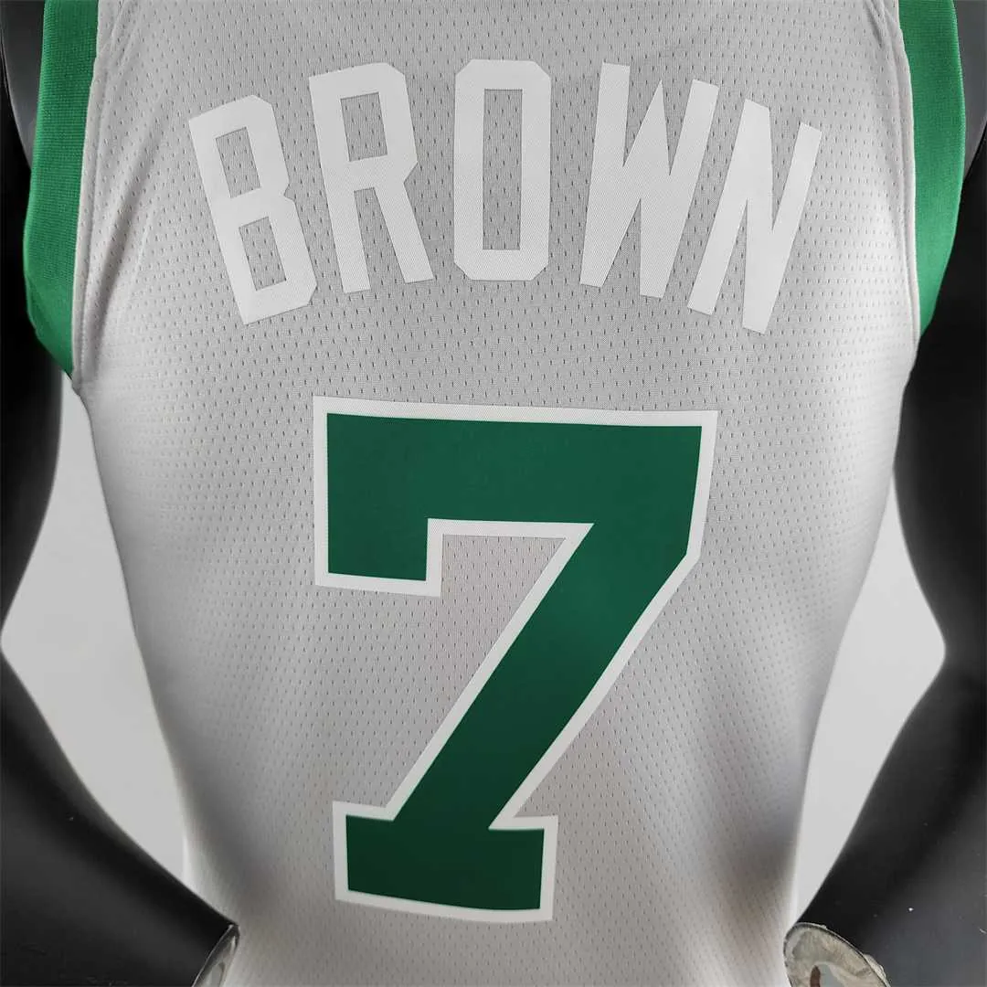 BROWN#7 Boston Celtics Grey NBA Jersey 4