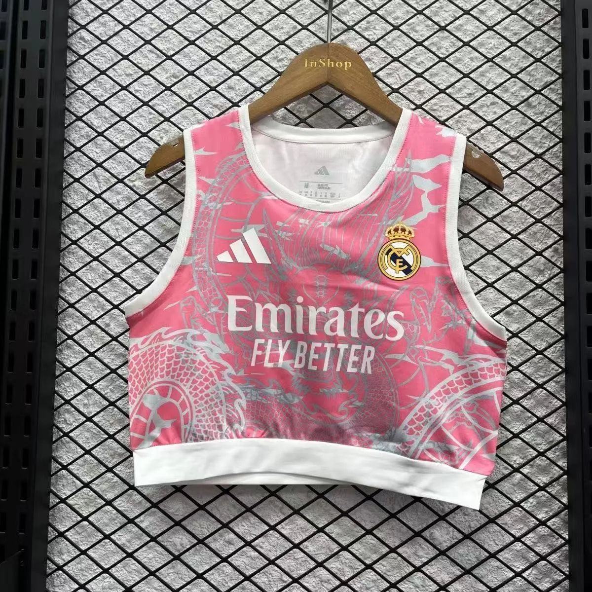 25-26 Real Madrid Pink Dragon Women Yoga Vest Kit Soccer T-Shirt AAAAJersey Supply Yupoo 2