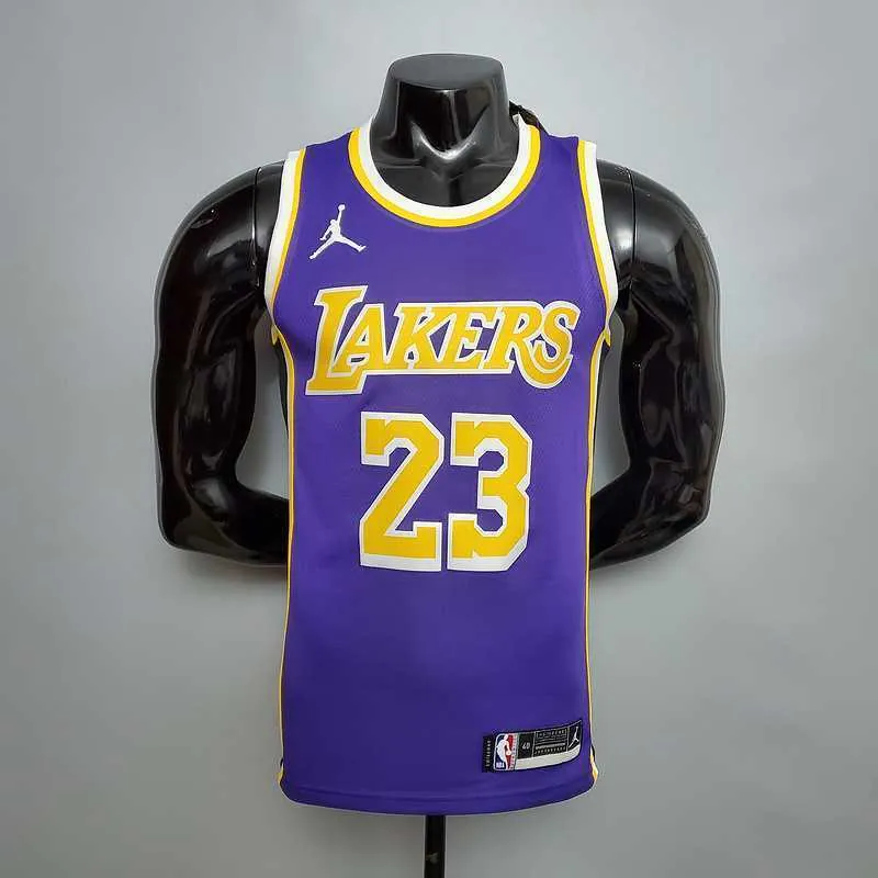 New Lakers Jordan James #23 Theme Purple Round Neck 9