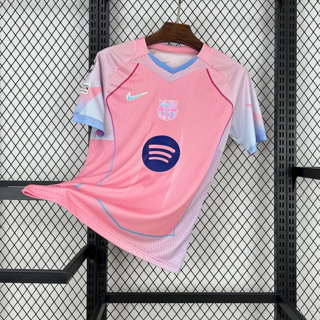 25-26 Barcelona Pink Special Edition(With CL Patch) Shirt Soccer Uniform AAAAJersey Yupoo 7