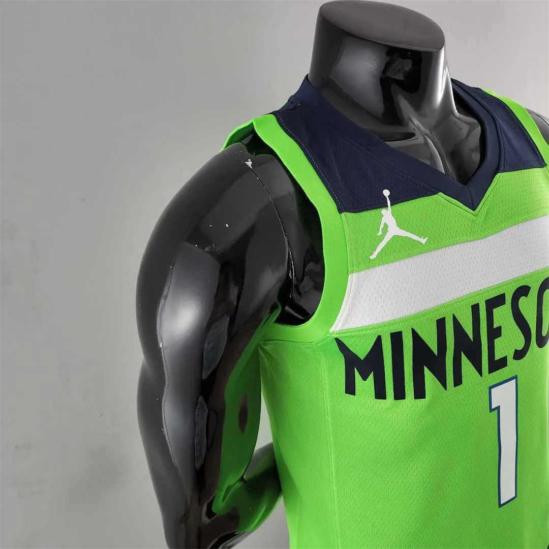 Minnesota Timberwolves EDWARDS#1 Air Jordan NBA Jersey Blue 5