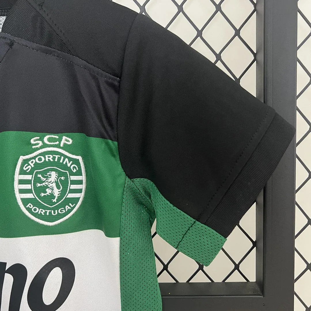 24-25 Sporting Lisbon Home Kid Kits Youth Apparels Football AAAAJersey Yupoo 3