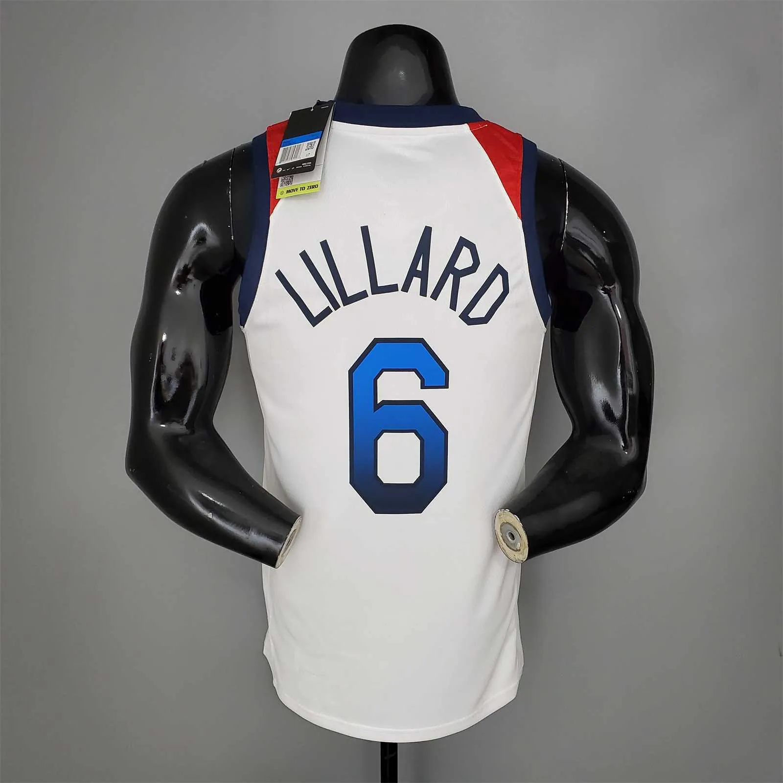 2021 Olympic Games LILLARD#6 USA Team USA White Red 4