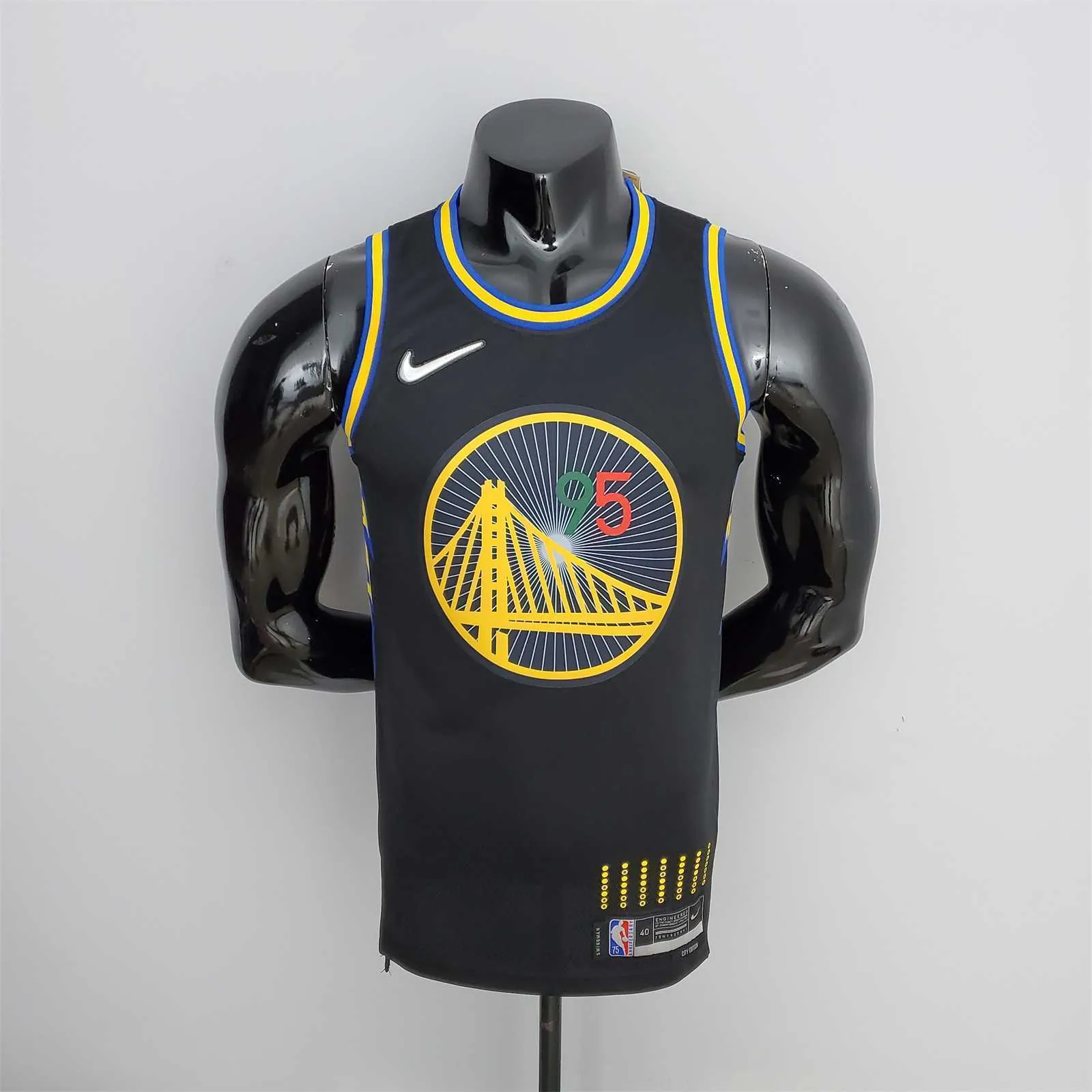 2022 75th Anniversary Golden State Warriors TOSCANO#95 Mexico Edition Black NBA Jersey 10