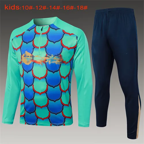 24-25 Barcelona Kids Long Sleeve Training Suit Football Shirts 2