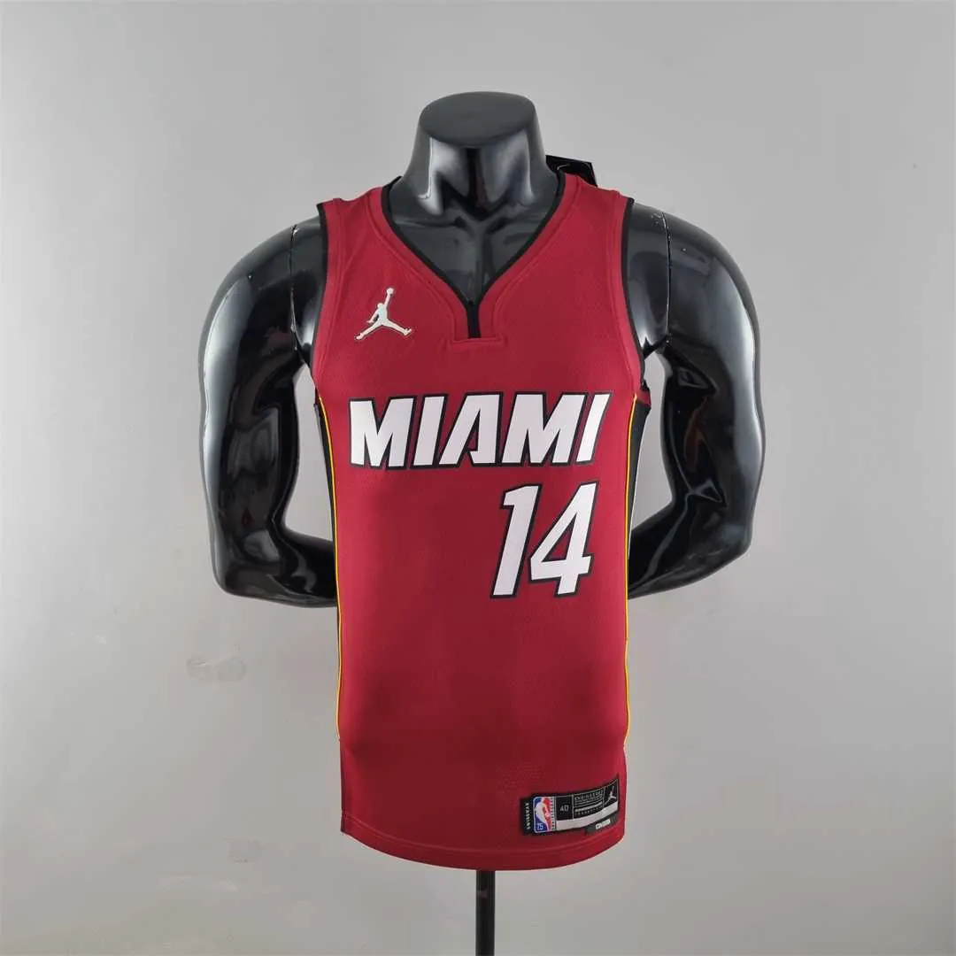 75th Anniversary Miami Heat Jordan HERRO#14 Burgundy NBA Jersey 9