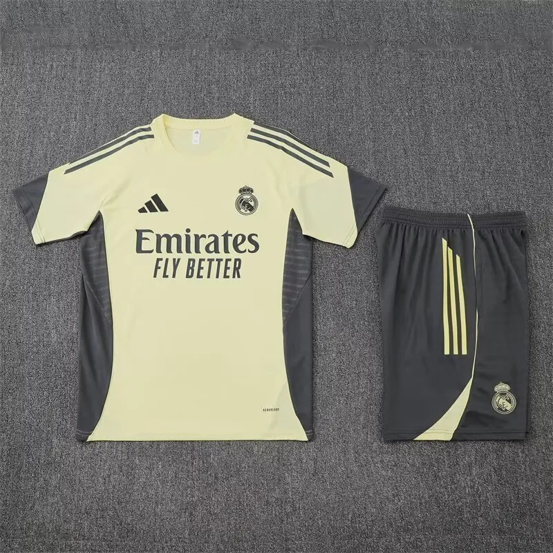 25-26 Real Madrid Yellow Training Kits Football Tracksuits 2