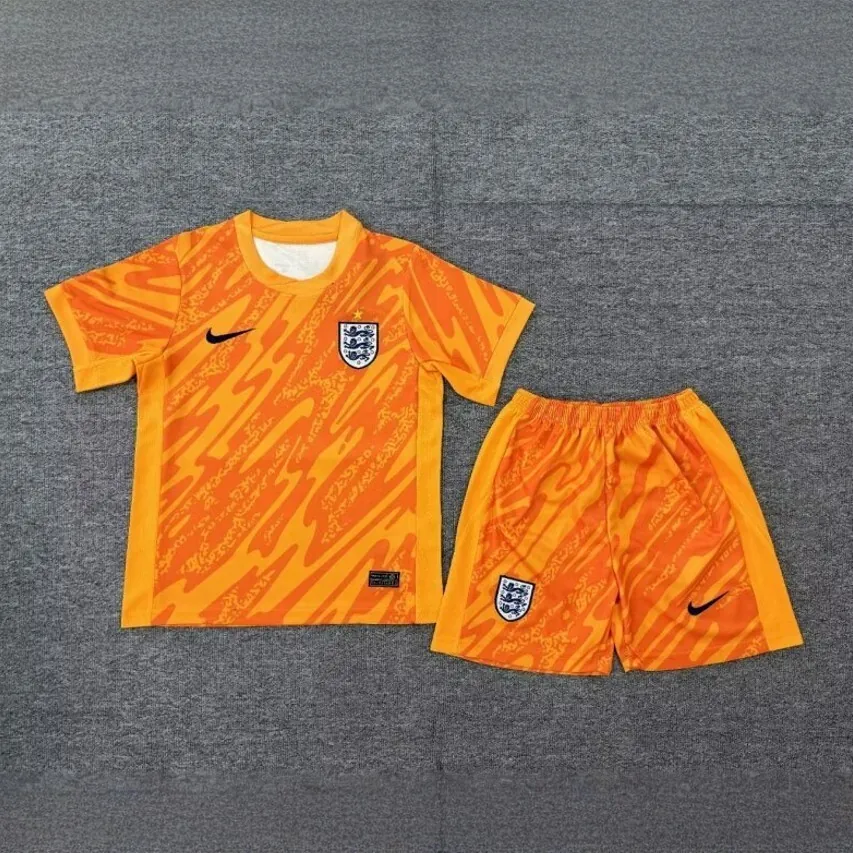 2024 England Goalkeeper Kid Kits Orange Children Sets Football AAAAJersey Yupoo 2