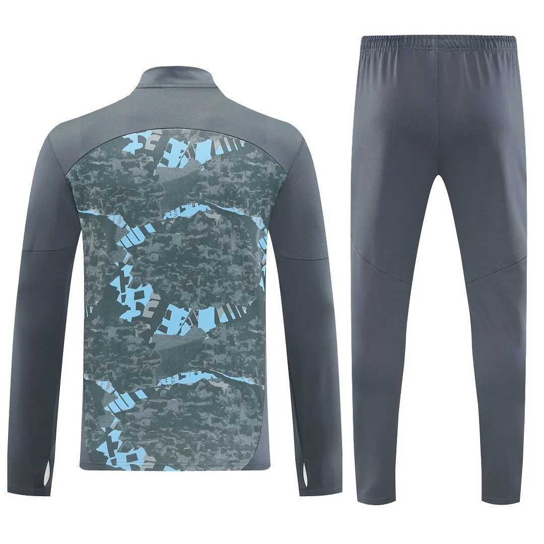 25-26 Manchester City Training Kits Long Grey Football Tracksuits 2