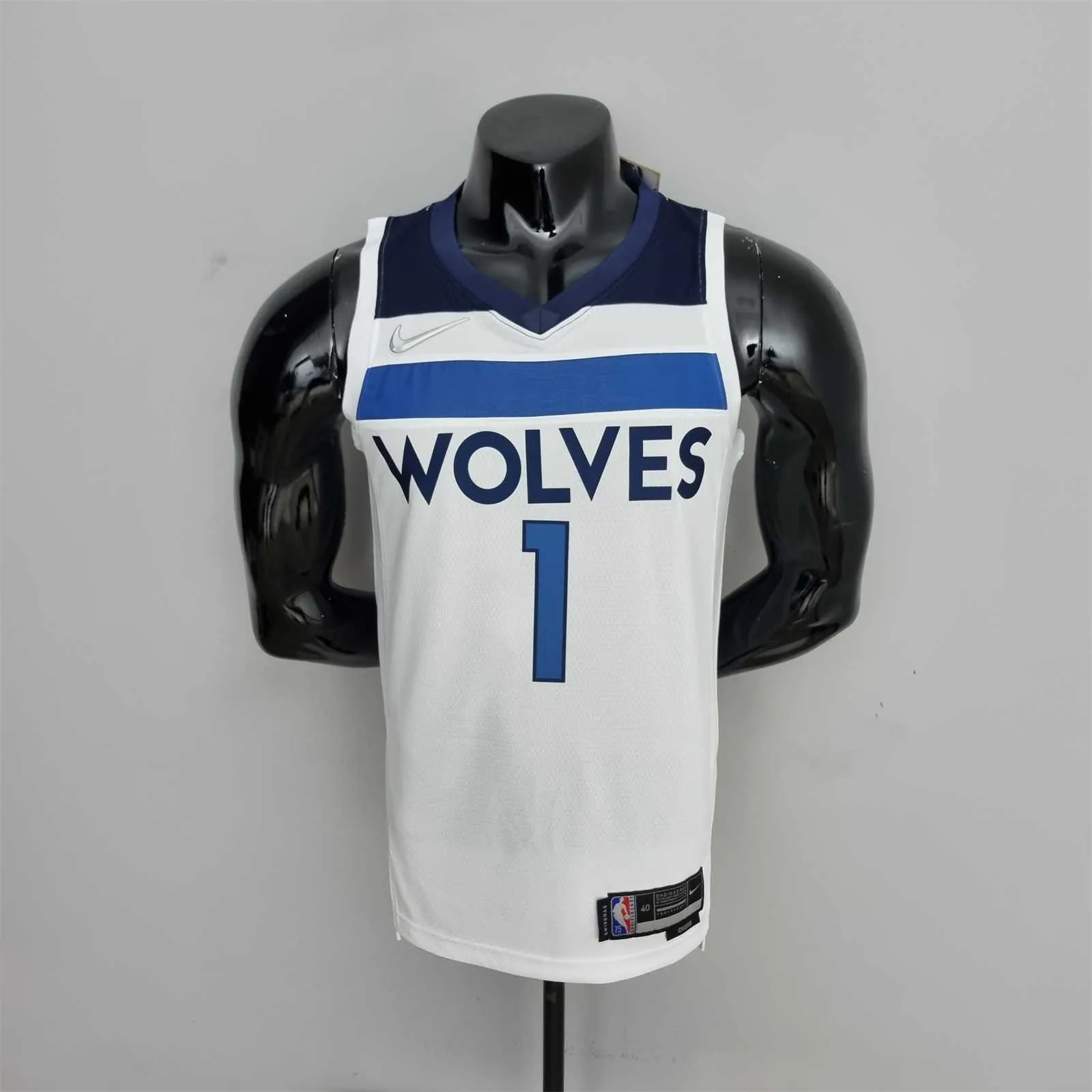 75th Anniversary Minnesota Timberwolves Edwards #1 White NBA Jersey 9