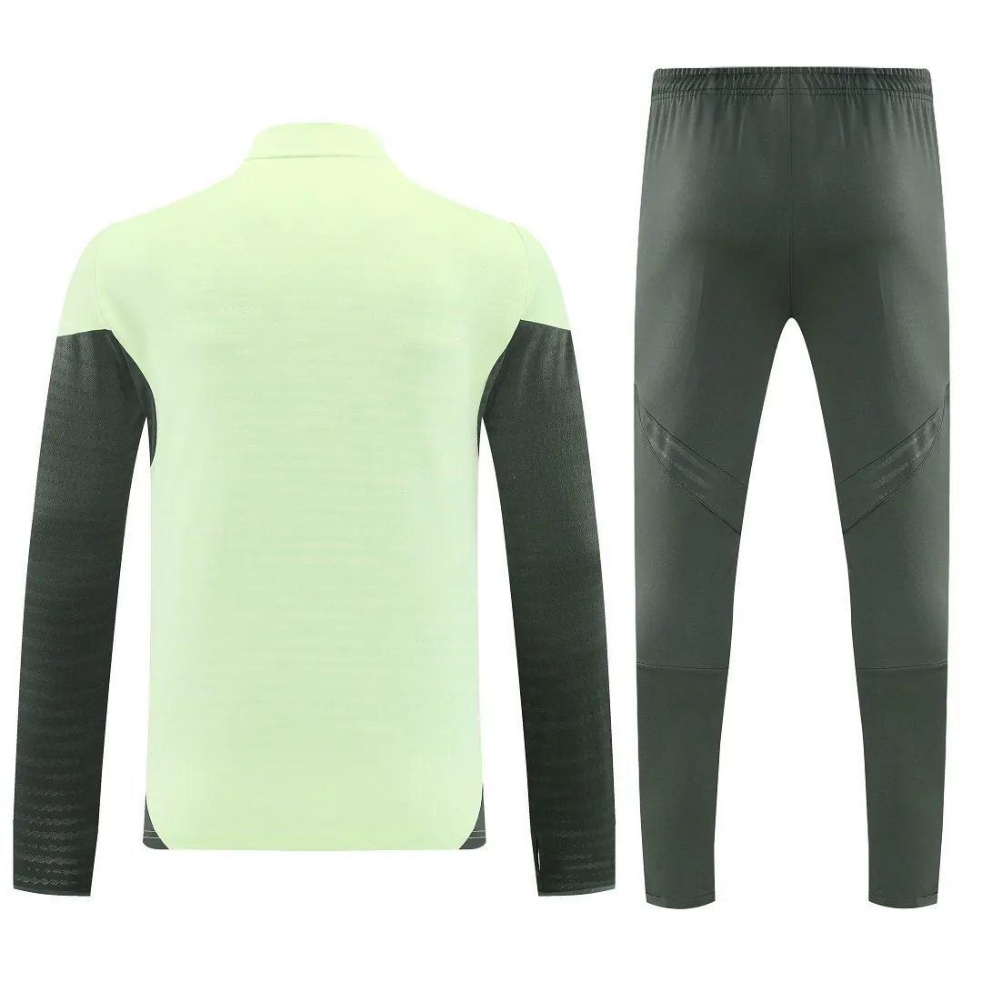 25-26 Real Madrid Light Green Training Kits Long Football Tracksuits 2