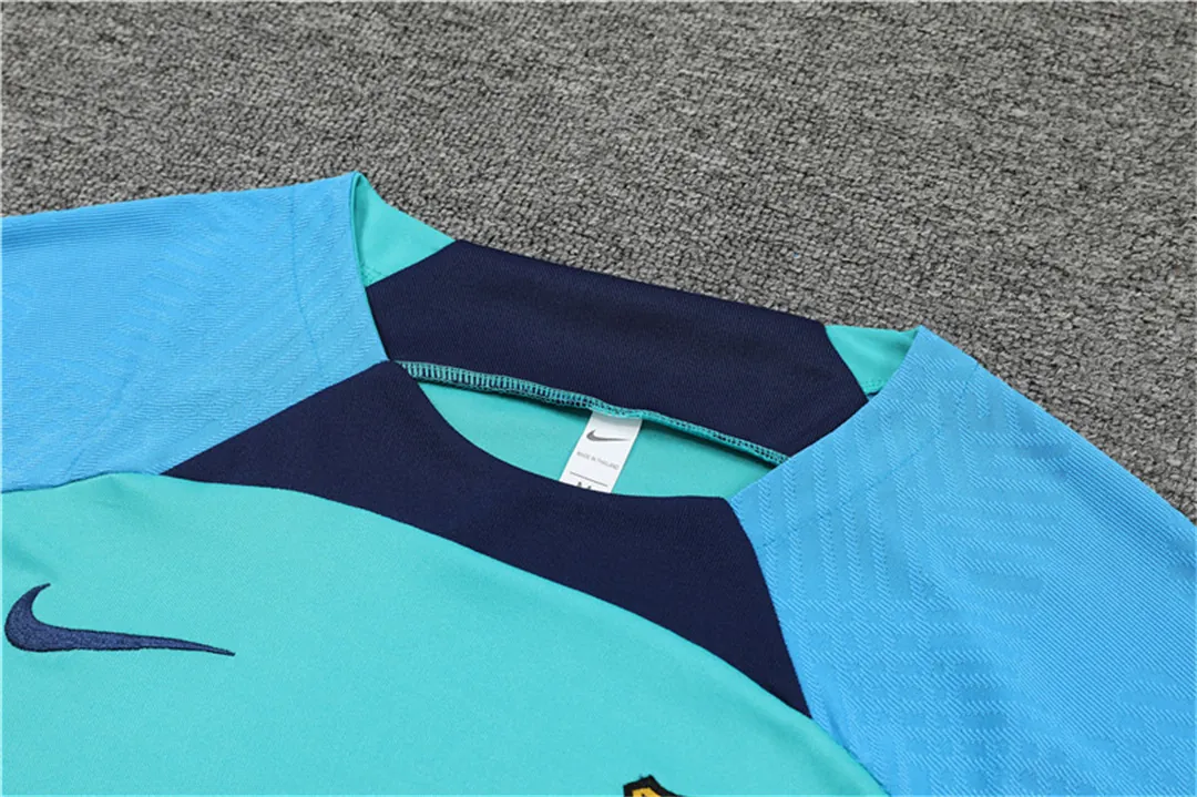 22-23 Barcelona training suit short sleeve kit blue 12