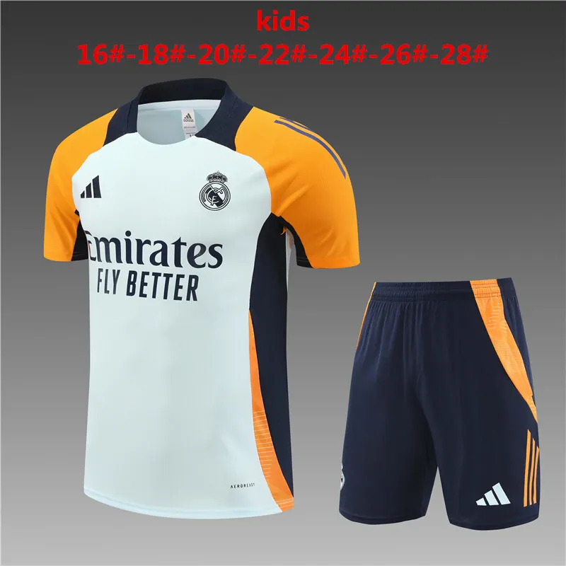 24-25 Real Madrid Training Kids Soccer Jerseys Football Shirts 1
