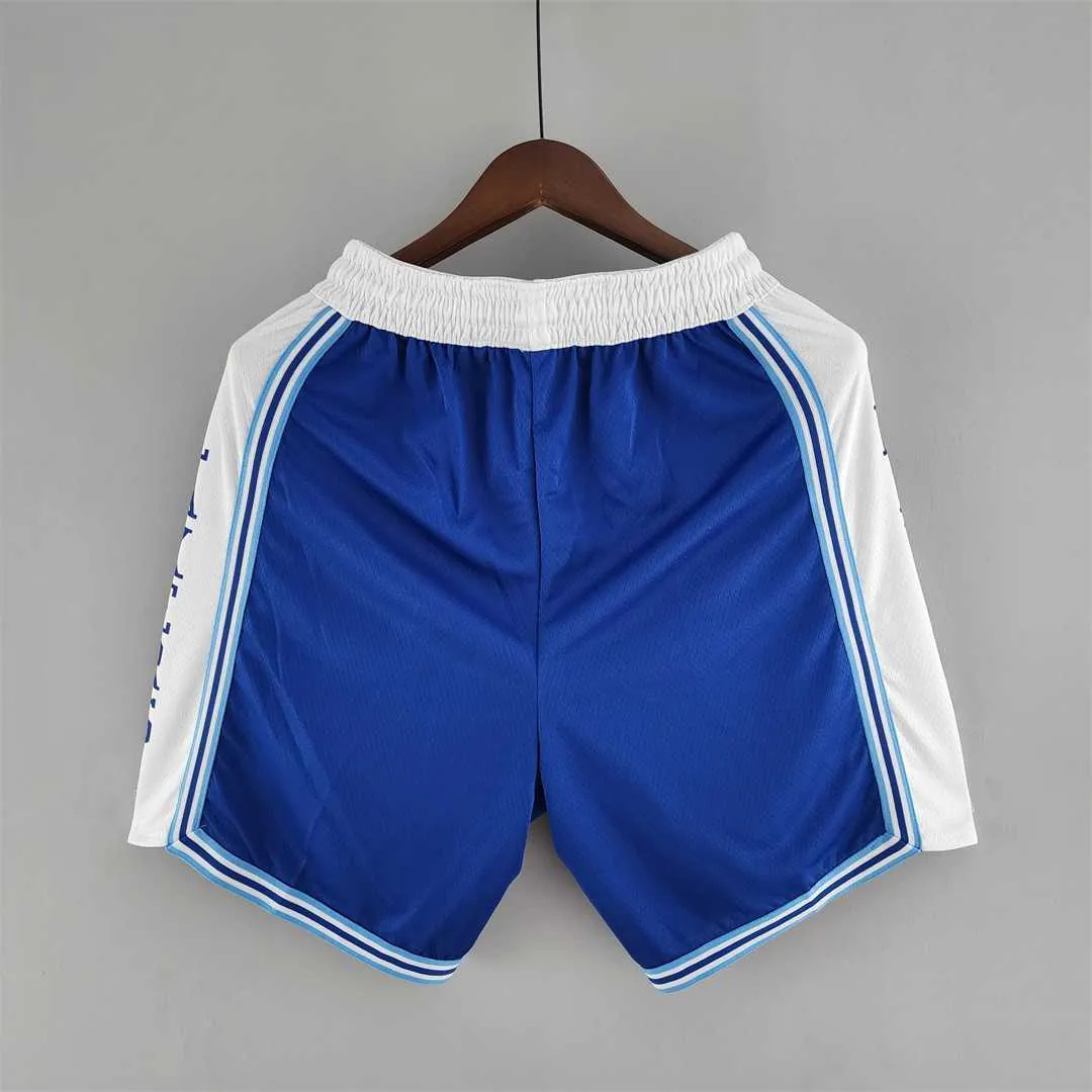 Los Angeles Lakers retro NBA Shorts Blue White Trim 3