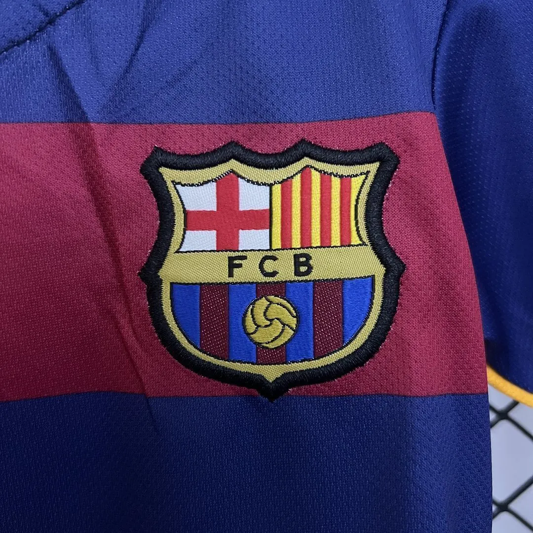 15-16 Barcelona Home Retro Kid Kits Youth Apparels Sport AAAAJersey Yupoo 6