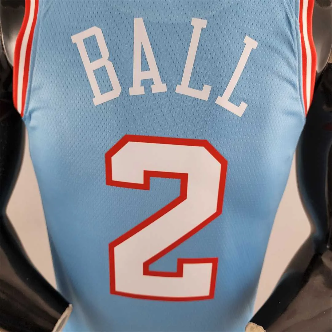 Chicago Bulls BALL#2 Blue NBA Jersey 1