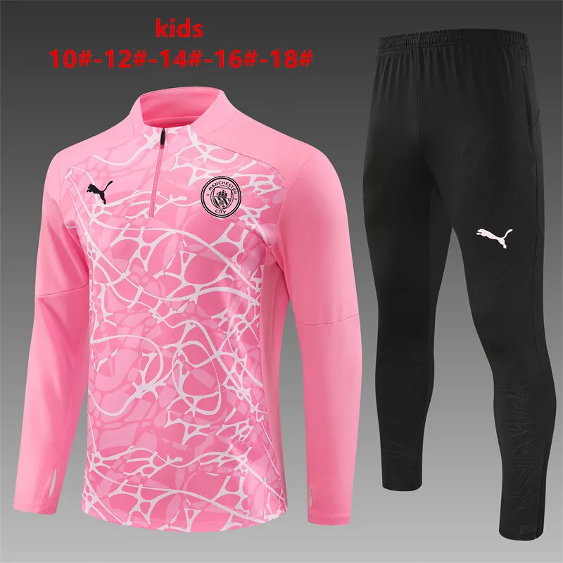 24-25 Manchester City Kids Long Sleeve Training Suit Football Shirts 1