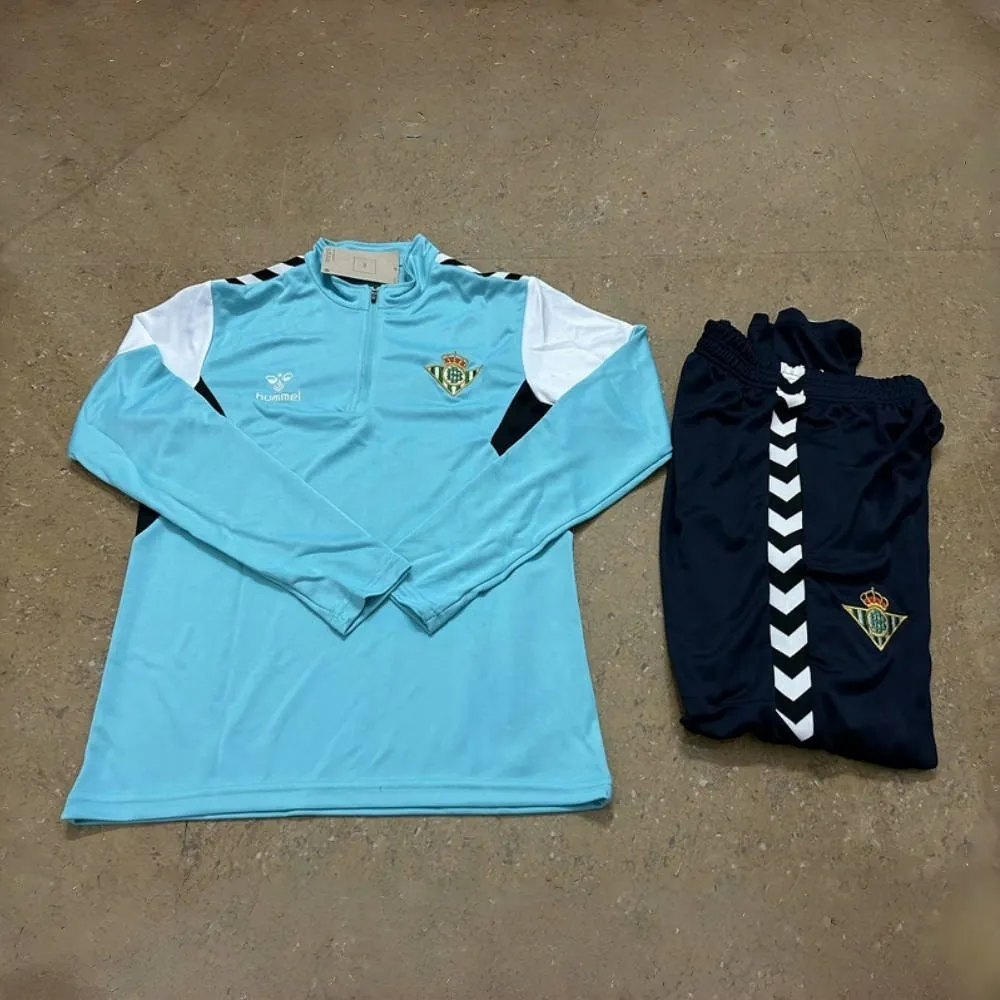 23-24 Real Betis Long Sleeve Tracksuit Blue Training Suits Football AAAAJerseys Yupoo 4