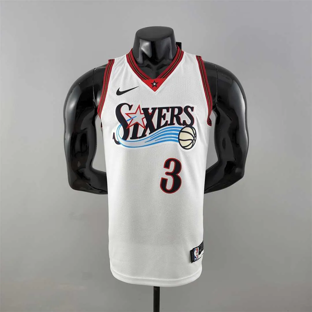 Retro Philadelphia 76ers Iverson #3 big meteor white NBA Jersey 9