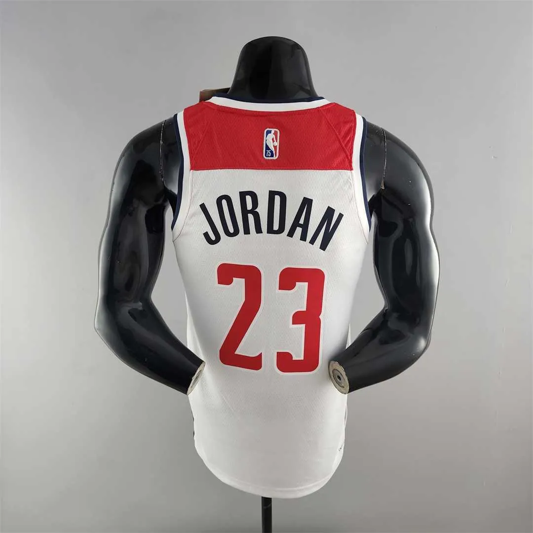 75th Anniversary JORDAN #23 Wizards Black Red White NBA Jersey 3