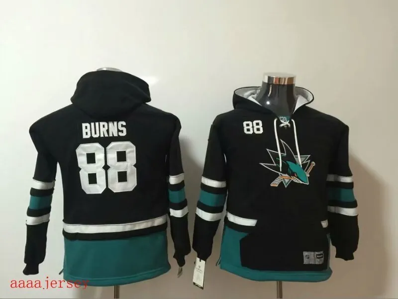 San Jose Sharks kids hoodie ice hockey jersey SM-LXL 圣何西鲨鱼队童装帽衫冰球服 2