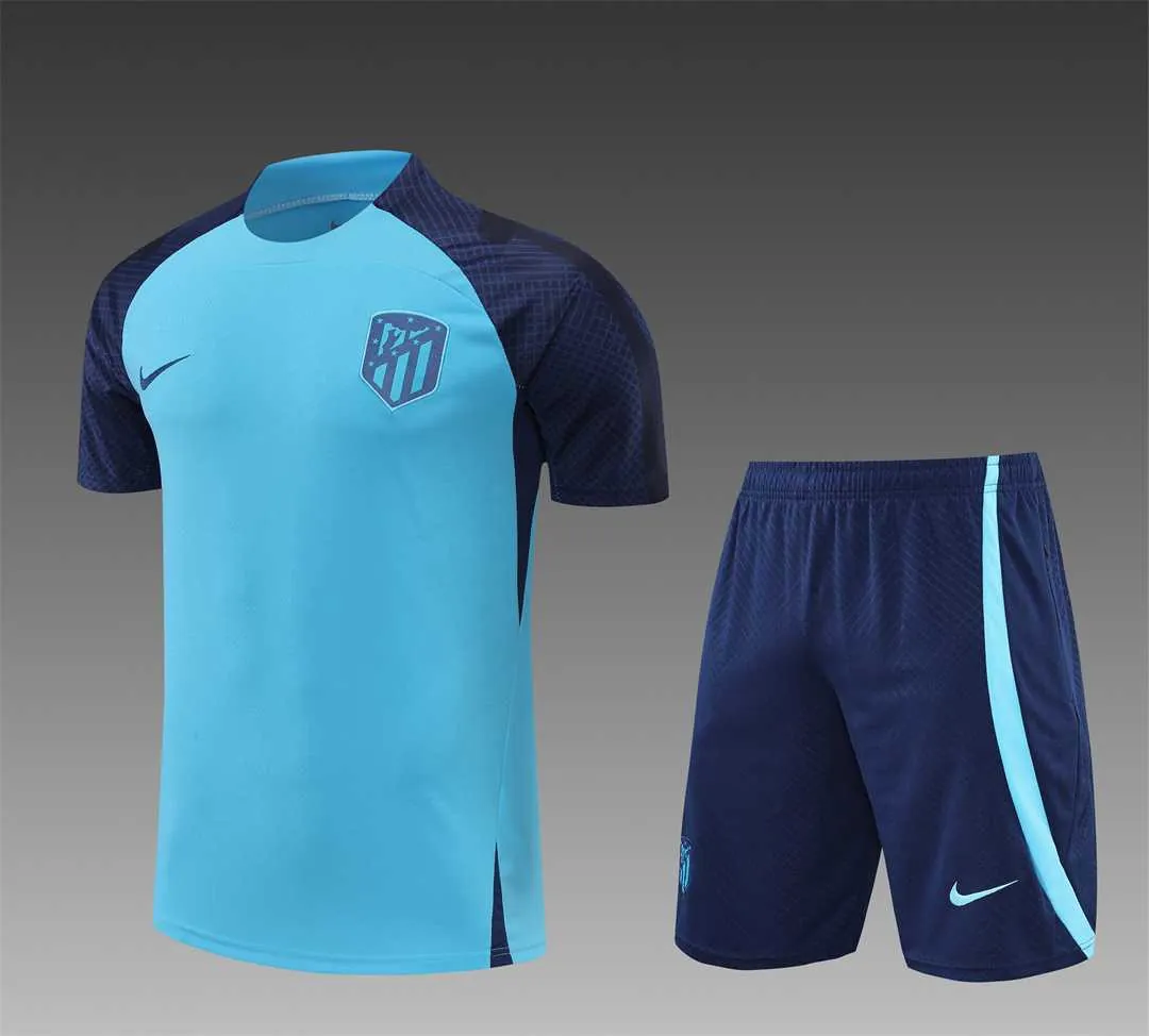 22-23 Atletico Madrid Training Short Sleeve Kit Blue 21