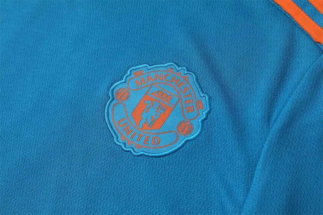 2223 Manchester United Training Suit Short Sleeve Kit Blue 19