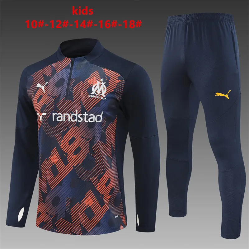24-25 Marseille Kids Long Sleeve Training Suit Football Shirts 2