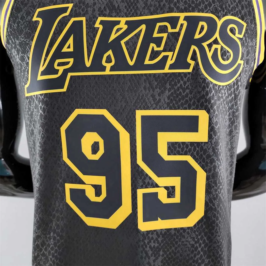 TOSCANO#95 Los Angeles Lakers black NBA jersey 4