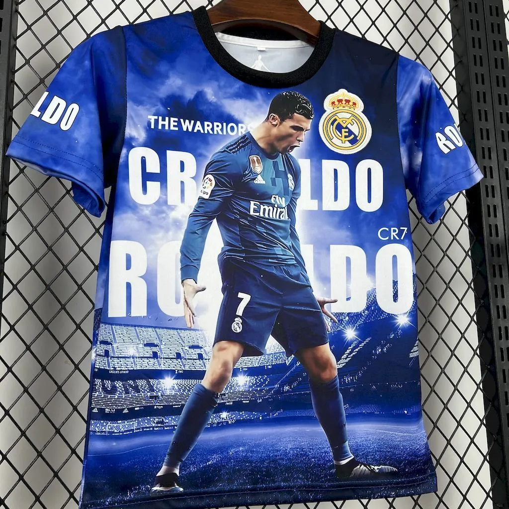 25-26 Cristiano Ronaldo Real Madrid Kid Kits Youth Apparels Soccer AAAAJersey Yupoo 3