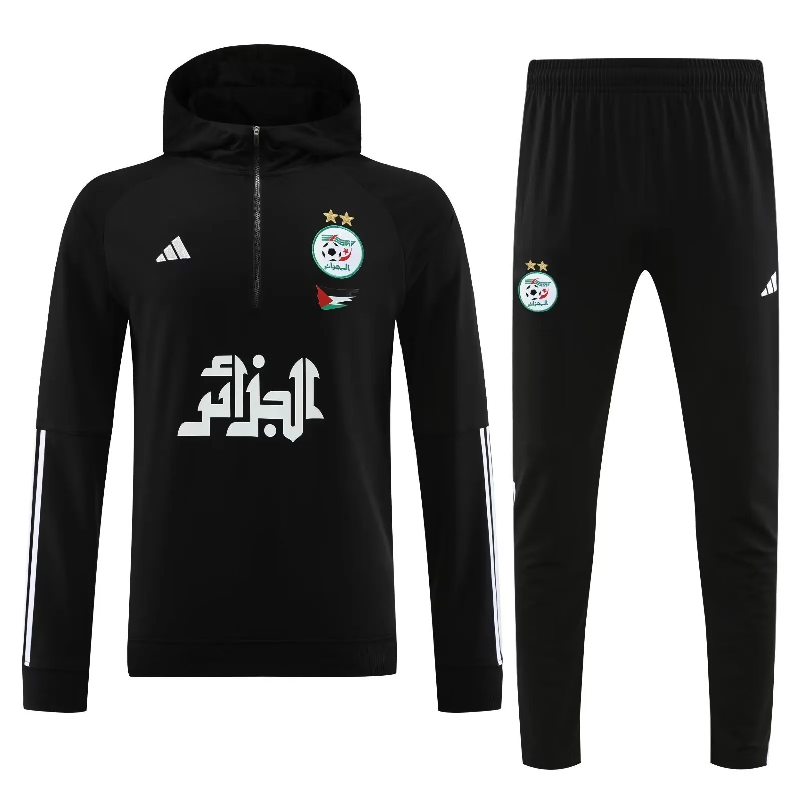 23-24 Algeria Black Hoodie Long Sleeve Training Suit Yupoo 3