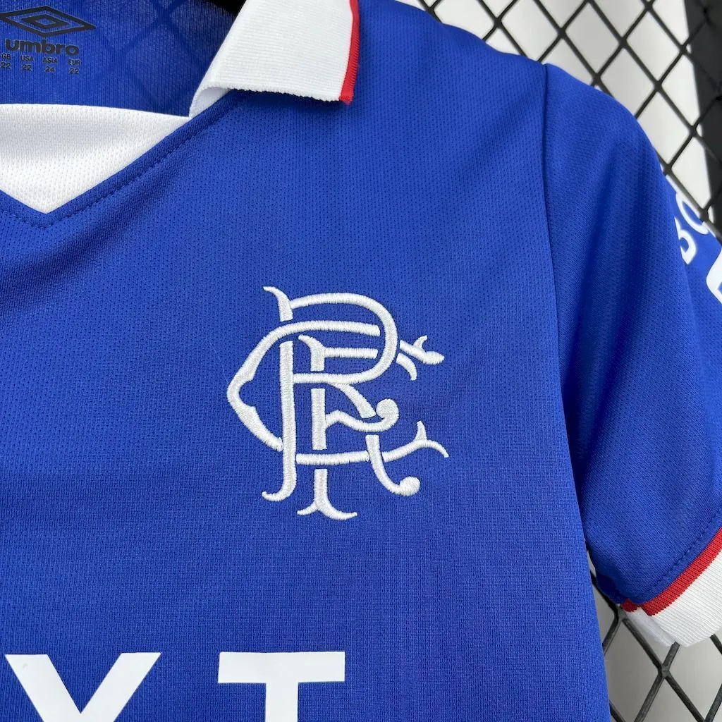 25-26 Rangers Home Kid Kits Youth Apparels Soccer AAAAJersey Yupoo 1