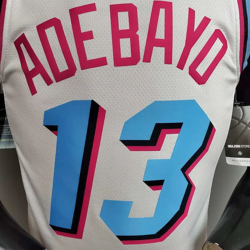 ADEBAYO#13 Miami Heat V-neck White 1