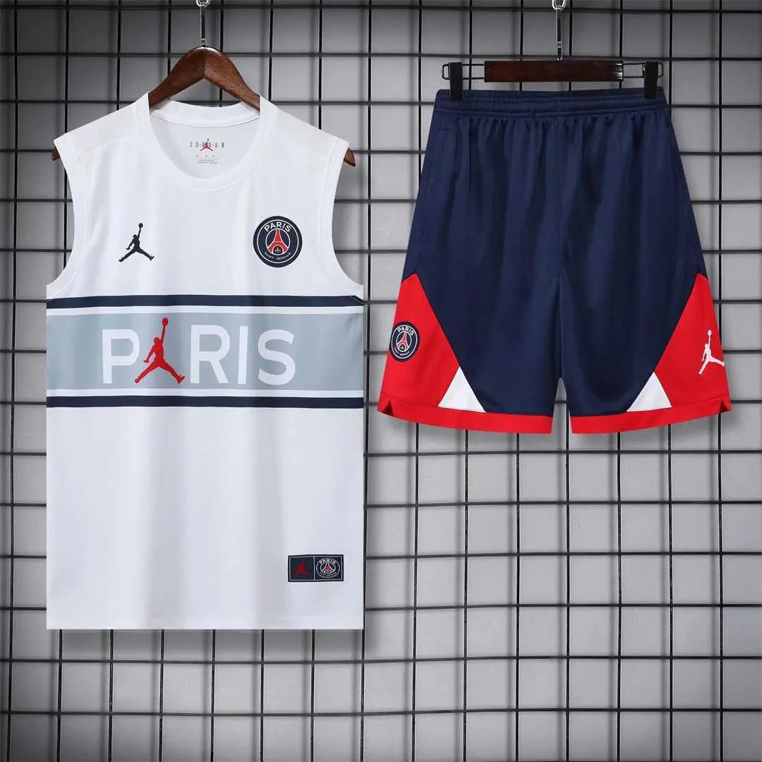 22-23 PSG vest training kit kit white grey stripe 13