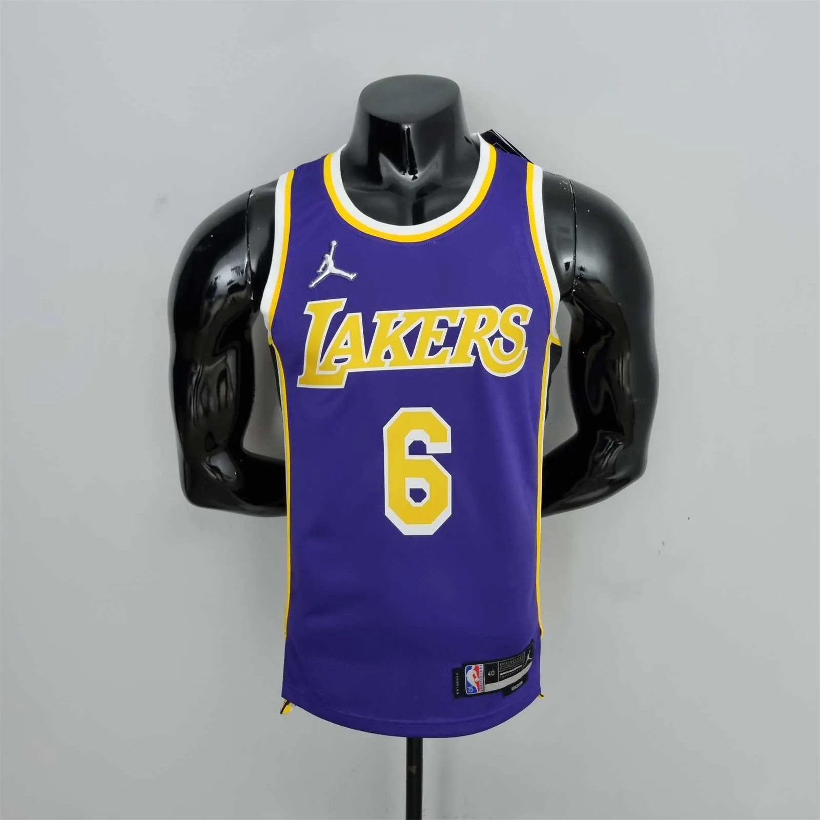 75th Anniversary James #6 Los Angeles Lakers Jordan Purple NBA Jersey 10