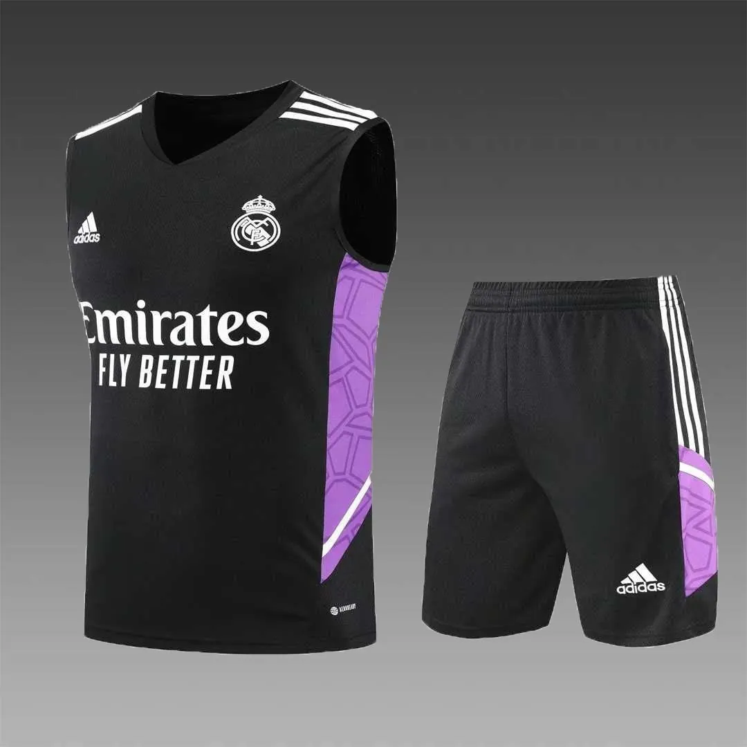 22-23 Real Madrid vest training suit kit black 20