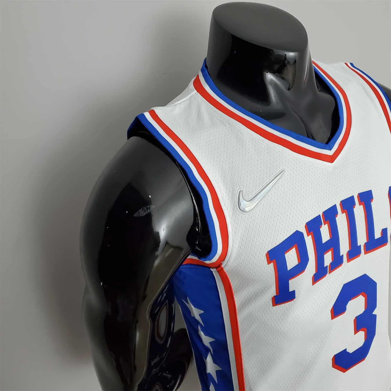 75th Anniversary Philadelphia 76ers IVERSON#3 White NBA Jersey 3