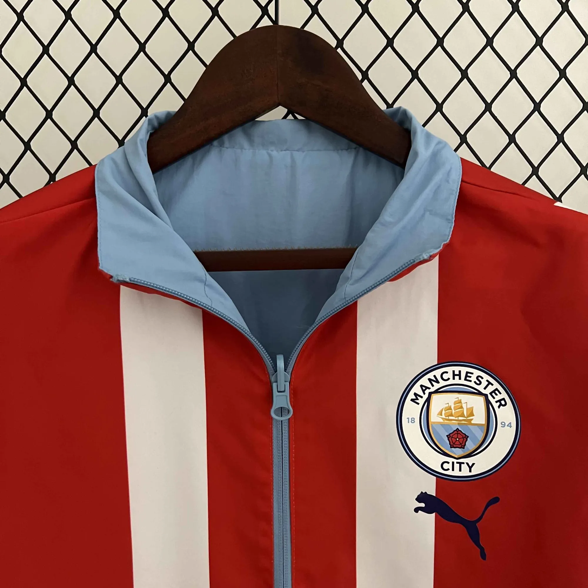 23-24 Manchester City Reversible Windbreaker Red&Blue Double-Sides Jacket Soccer Jerseys For Sa 5