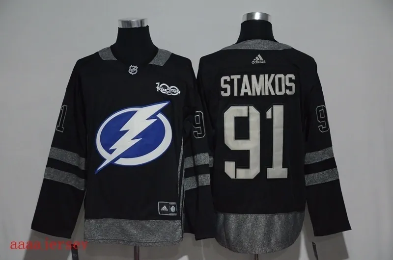 Tampa Bay Lightning 100 anniversary ice hockey jersey M-3XL 坦帕湾闪电队100周年纪念版冰球服 2