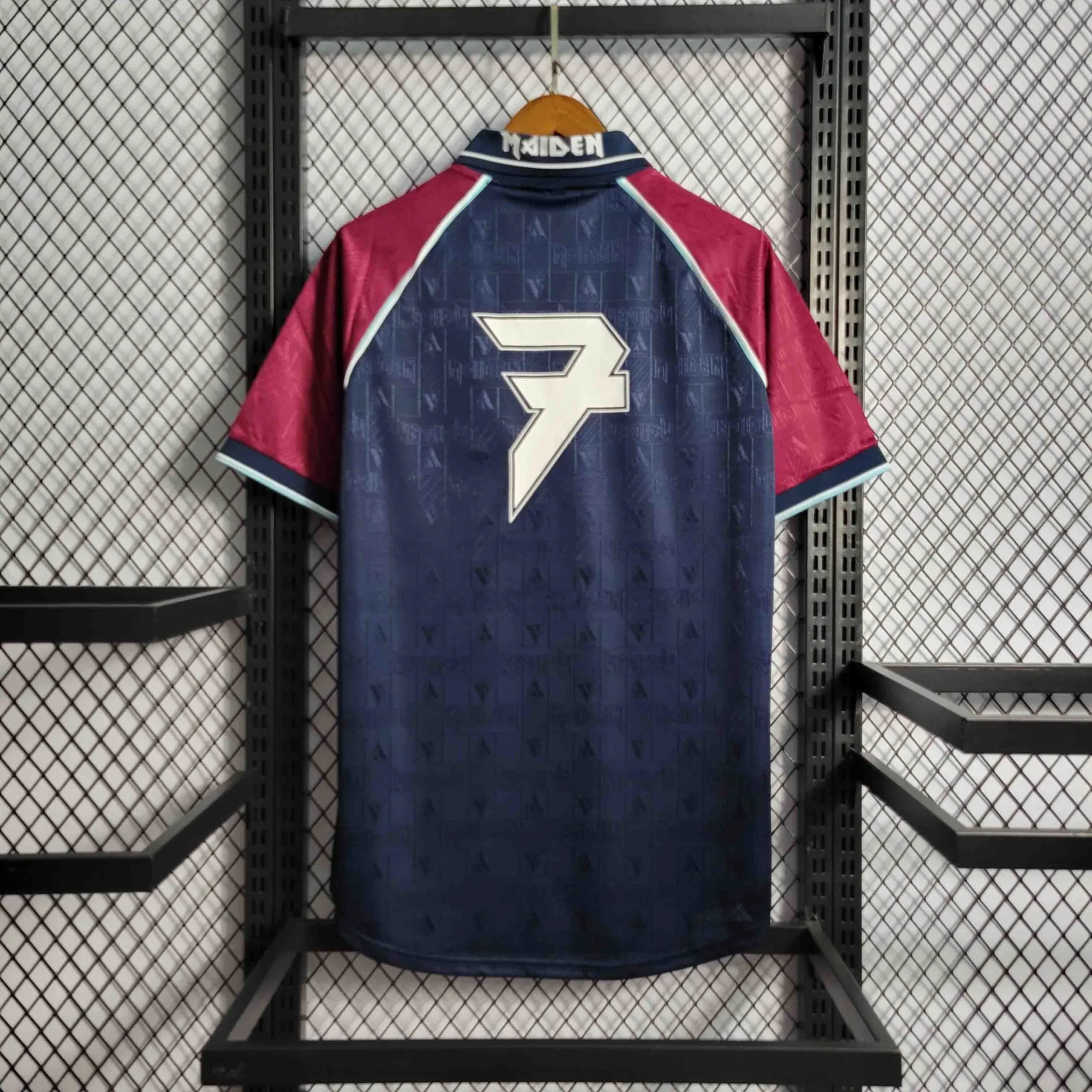 99-00 West Ham Iron Maiden Home Joint Board Retro Kit Vintage Shirt 6