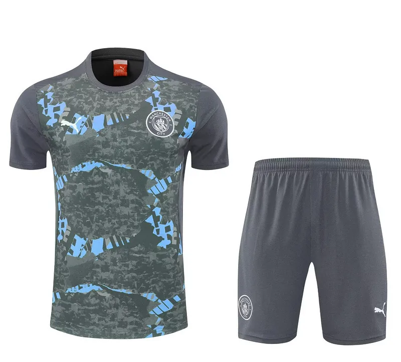 25-26 Manchester City Grey Training Kits Football Tracksuits 3