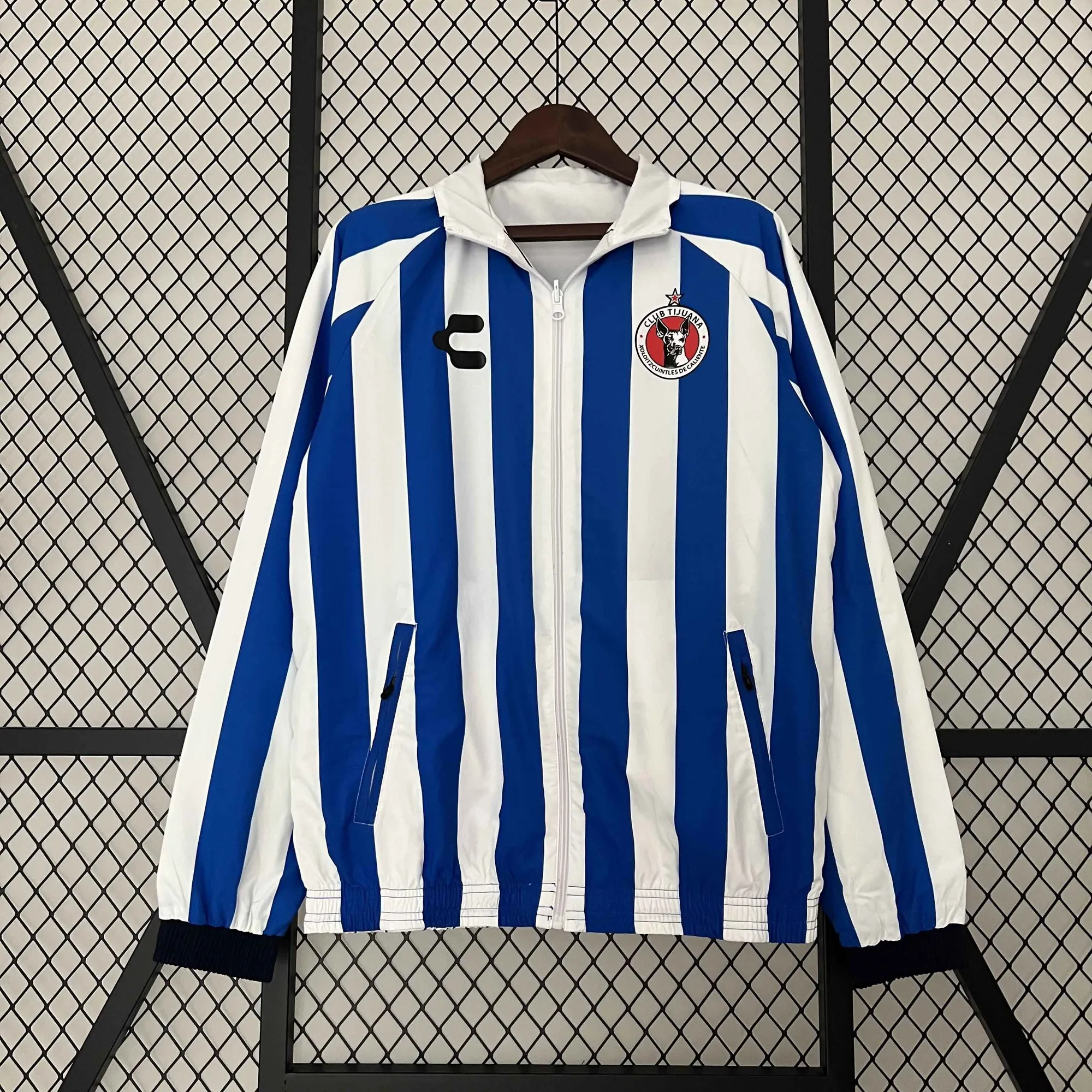 23-24 Tijuana Reversible Windbreaker White&Blue Double-Sides Xolos Jacket Soccer Jerseys For Sa 2