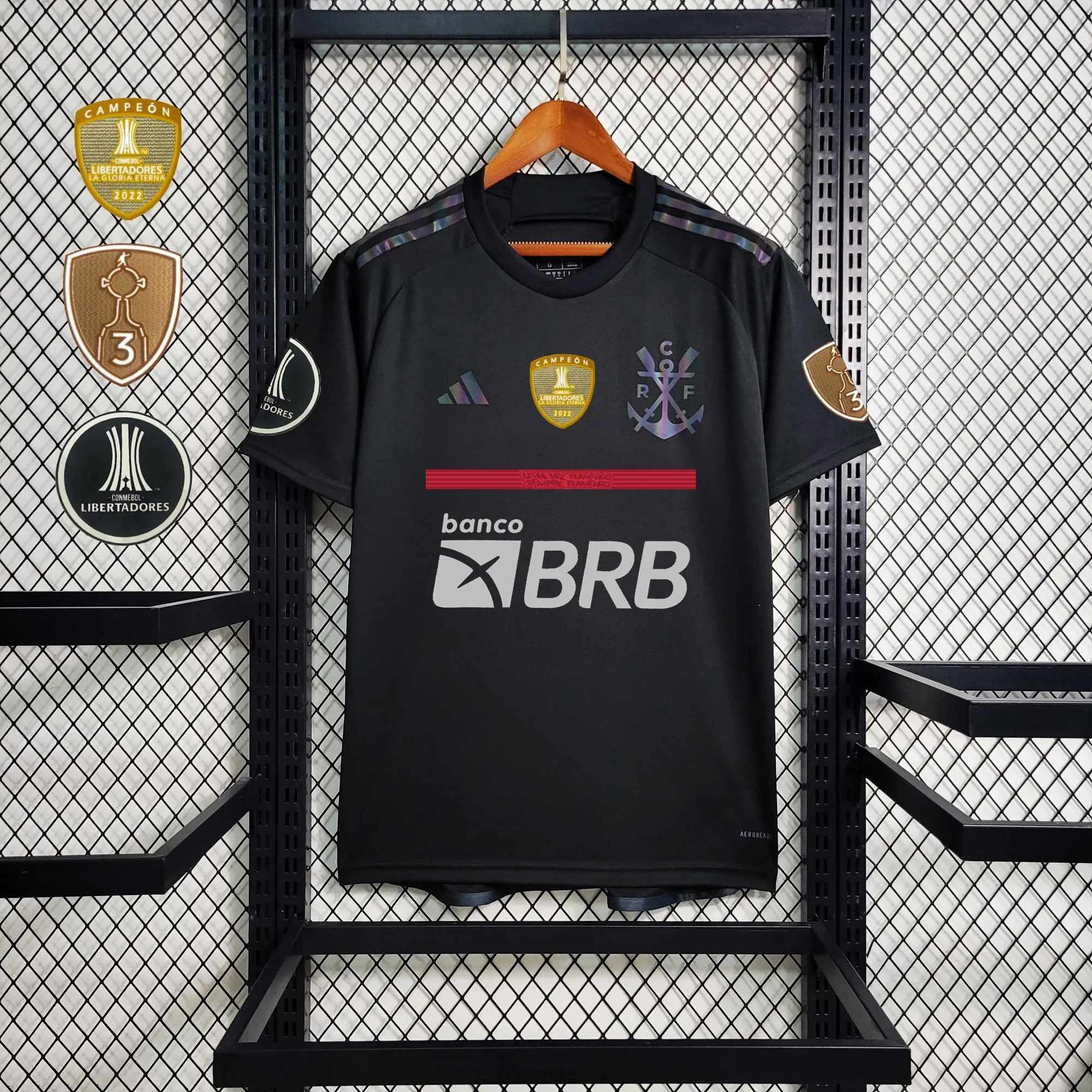 23-24 All sponsor+patch Flamengo Black Soccer Jerseys 3