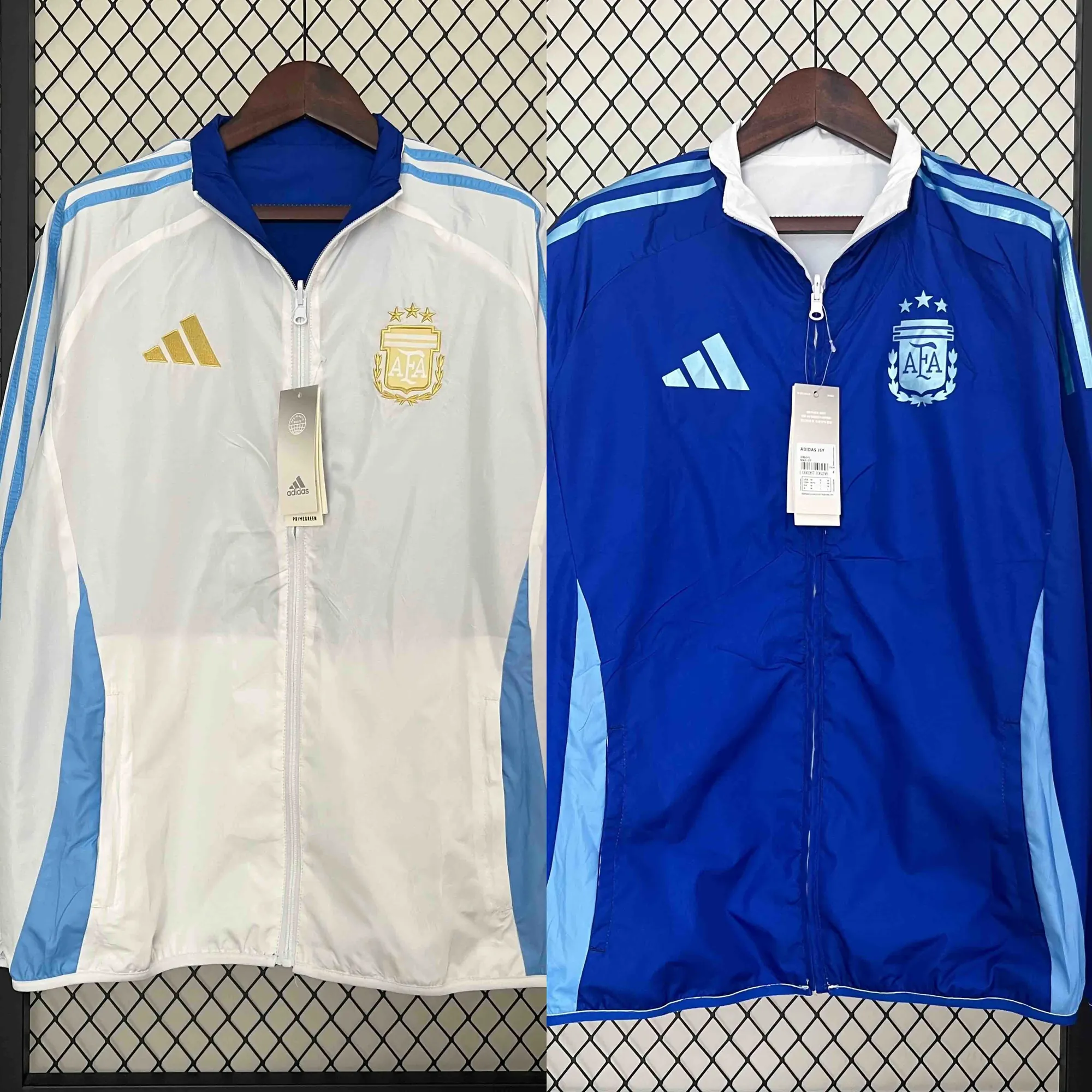 2024 Argentina Trench Coat Reversible Windbreaker Double-Sides Jacket Soccer AAAAJersey Yupoo 7