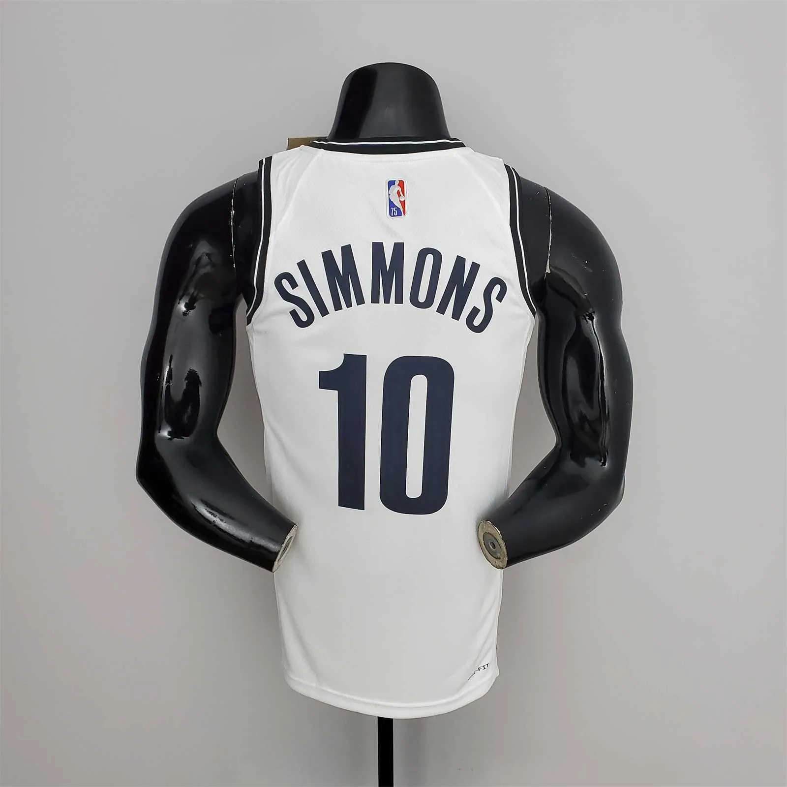 75th Anniversary Simmons #10 Nets White NBA Jersey 9