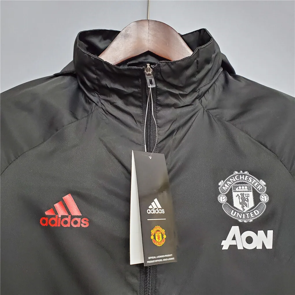 20-21 Manchester United blackwhite red edge windbreaker 3